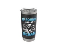 If You On Land Throe Me back Into The Ocean Scuba Diving Vaso térmico de acero inoxidable de doble pared