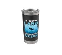 If You On Land Throw Back Into The Ocean Scuba Diving Vaso térmico de acero inoxidable de doble pared