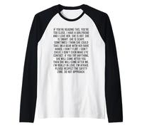 If You’re Reading This You’re Too Close Camiseta Manga Raglan