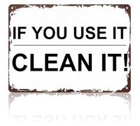 If You Use It Clean It Rule Witty Metal Sign Wall-Art for Home Office Cafe Garage 8 X 12 in