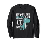 If You'Re Happy and You Know It Clap Your Oh - Funny Trex Manga Larga