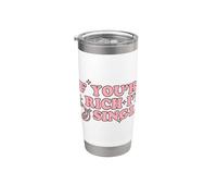 If You're Rich I'm Single Funny Quote Pink Design Vaso térmico de acero inoxidable de doble pared