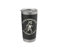 If You're Running With Me Be Prepared To Walk divertido mapache Vaso térmico de acero inoxidable de doble pared