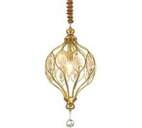 IFAIBYRNK Lámpara Colgante Estilo Farol Vintage De Lujo Europeo De 9,4 Pulgadas, Moderna De Araña De Cristal K9 Con Jaula Dorada E14, Con Cristales Transparentes, Ideal For Comedor