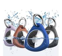 iFalarila 4 Piezas Funda Impermeable con Llavero para AirTag - Funda de TPU a Prueba de Golpes y arañazos con Tapa Frontal, protección Circular, Accesorio para Apple Air Tag