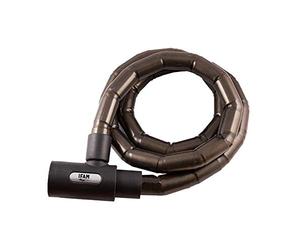 IFAM Antirrobo de Rótulas Moto Modelo Slide, Cable de Acero Reforzado con Blindaje Articulado, 1 MT Longitud, Candado Articulado Pitón Alta Flexibilidad, Color Gris, Seguridad y Protección