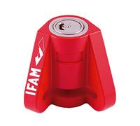 IFAM Antirrobo para Freno de Disco Moto, Modelo Rookie, Color Rojo, Doble Anclaje, Protección Antitaladro, Cerradura con Llave de Puntos, Alto Nivel de Seguridad