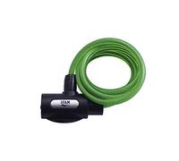 IFAM Cable Antirrobo para Bicicletas Infantiles, Modelo Spiral Junior, 180 cm Longitud, Con dos Llaves de Regata, Cerradura Protegida, Color Verde, Cable de Acero Resistente y duradero, Exterior