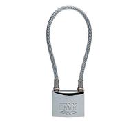 IFAM Candado Cable Serie Inox, Cable Acero Flexible, Altura 176 mm, Alta Resistencia a la Oxidación, Ambientes Húmedos, Alto Nivel de Seguridad, Resistente y Cromado