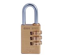 IFAM Candado de Combinación Serie C30R, 21mm Longitud, Latón, Máxima Seguridad, Suavidad de Rodillos, Con Clave y Más de 10.000 Combinaciones, Ideal Maletas, Bolsas, Maletines y Equipajes