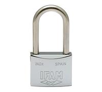 IFAM Candado Serie Inox, Arco Largo, 30mm, Alta Resistencia a la Oxidación, Ambientes Húmedos, Alto Nivel de Seguridad, Resistente y Cromado
