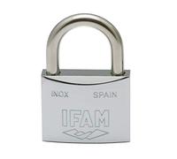 IFAM Candado Serie Inox, Arco Normal, 40mm, Alta Resistencia a la Oxidación, Ambientes Húmedos, Alto Nivel de Seguridad, Resistente y Cromado