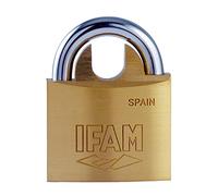 IFAM Candado Serie K, Modelo K50AP, Arco Protegido, 50mm, De Latón, Con Llave, Apto para Interiores y Exteriores, Para taquillas de Gimnasio, Puertas, Armarios, Cajones, Maletas o Mochilas