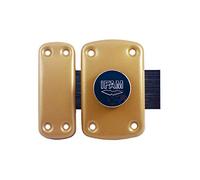 IFAM Cerradura de Sobreponer B6, Cerrojo Giratorio, Perno Antirrobo para Puerta, Pestillo Deslizante, Palanca 110mm, 2 vueltas, 6 Pitones, 3 Llaves de Seguridad, Ideal Puerta Interior, Color Latón