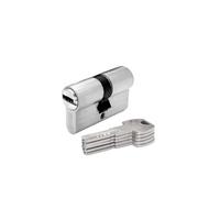 IFAM Cilindro para Puertas Serie F6S, 30x30 mm, Cilindro con 5 Llaves, Protección Antitaladrado y Antiganzamiento, Cerradura Perfil Europeo, Color Níquel