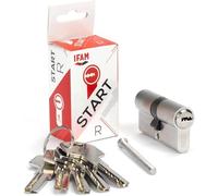 IFAM Cilindro Puertas Start-R, 30x30mm, Leva 15mm, Bombín Cerradura de Seguridad con 6 Pitones de Acero, Incluye 5 Llaves Reversibles, Sistema Antiganzúa y Antitaladro, Perfil Europeo, Acabado Níquel
