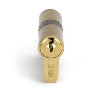 IFAM Cilindro Start STS3030L, Cerradura Seguridad Cilíndrica Acabado en Latón, 30x30mm, Incluye 3 Llaves de Serreta de Acero Niquelado, Cilindro Perfil Europeo, Cerradura Puertas Interior y Exterior
