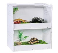 iFCOW Repitle Caja de cría, de Dos Pisos Micro Hábitat Contenedor Caja de cría de Reptiles Caja de Reptil de acrílico para Lagarto Geckos Pequeño contenedor de cría