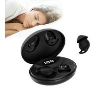 IFECCO Auriculares para dormir de lado, mini auriculares in-ear Bluetooth para dormir con pantalla LED, inalámbricos, impermeables, invisibles, para dormir, deportes y viajes (negro)