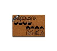 IFHUH Felpudo con Texto en inglés «You Say Goodbye and I Say Hello The Beatles», Alfombrilla de Goma Antideslizante, Alfombrilla de Bienvenida para Interiores y Exteriores, 23.6 Pulgadas (Ancho) x