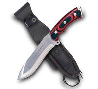 iFIELD Cuchillo 150 con mango de micarta roja y hoja de acero 440C, 58-60 HRC de dureza, herramienta de camping para pesca, caza, actividad deportiva.