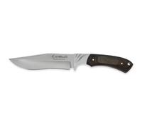 iFIELD Cuchillo de caza deportivo Camper EL29009, total 26 cms, hoja 14 cm de acero inox, mango stamina, funda de piel, color marrón, herramienta de camping para pesca, caza, actividad deportiva