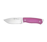 iFIELD Cuchillo Outdoor Supervivencia deportivo Workout EL29111, hoja de 10,5 cm MOVA, mango micarta rosa, con funda de cuero beige, herramienta de camping para pesca, caza, actividad deportiva