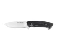 iFIELD Cuchillo Outdoor y Supervivencia deportivo Workout EL29116, mango TRF negro pulido, hoja de 11,5 cms, funda de piel color negro, herramienta de camping para pesca, caza, actividad deportiva
