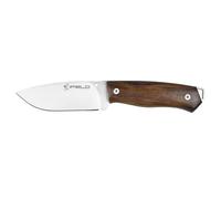 iFIELD Cuchillo Supervivencia Outdoor deportivo Workout EL29106, hoja de 10,5 cm MOVA, longitud 22 cm, incluye funda de piel marrón, herramienta de camping para pesca, caza, actividad deportiva.