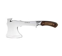 iFIELD Hacha Deportiva Camper EL29001, Hoja de Acero INOX de 9,5 cms, Total 29,5 cm, con Funda de Piel, Mango Stamina Decorada CNC, Herramienta de Camping para Pesca, Caza, Actividad Deportiva