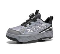 IFIKK Niños y adolescentes 2 en 1 zapatos con ruedas, diseño de cuatro ruedas, ruedas invisibles, zapatillas deportivas al aire libre, tallas grandes para niñas y niños