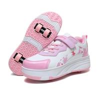 IFIKK Niños y Adolescentes 2 en 1 Zapatos con Ruedas, diseño de Cuatro Ruedas, Ruedas Invisibles, Zapatillas Deportivas al Aire Libre, Tallas Grandes para niñas y niños