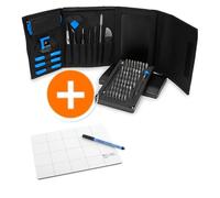 iFixit Pro Tech Toolkit + Alfombrilla magnética para proyectos Juego completo de herramientas para todas las reparaciones electrónicas, más bloc magnético para escribir