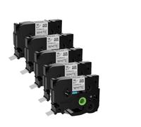 IFNSBUAYW ID Flexible de 5pk Laminat 18 mm Compatible con Cinta de Etiqueta TZE-FX241 Negro en el Casete de Cartucho Blanco para la Impresora de Etiqueta Reemplazo de terceros universales