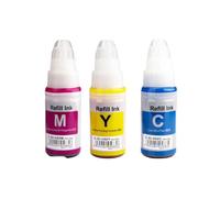 IFNSBUAYW Tinta de Recambio Compatible con GI590, Paquete de 4 Suministros de Impresora compatibles con G1500 G1501 G1510 G2500 G2501 G2510 G3500 G3501 G3510 G4500 GI590 GI 590 GI-590(1C-1M-1Y)