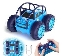 ifollower Coche Teledirigido 4x4 Camión Anfibio, 360° Acrobacias y LED, 15km/h, Carga USB-C Directa, Juguete para Niños 3 4 5 6 7 8 9 10 11 12 Años, Regalo Navidad Cumpleaños