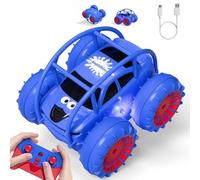 ifollower Coche Teledirigido 4x4 Camión Anfibio, 360° Acrobacias y LED, 15km/h, Carga USB-C Directa, Juguete para Niños 3 4 5 6 7 8 9 10 11 12 Años, Regalo Navidad Cumpleaños