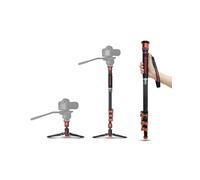 IFOOTAGE Cobra 3 monopié A180F, monopié de aleación de aluminio, bloqueo abatible para ajustar la altura, cambia automáticamente de tornillos de 1/4 a 3/8 pulgadas, carga útil de hasta 8 kg, altura