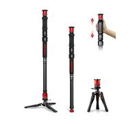 IFOOTAGE Cobra 3 Strike Monopod A150S-1, monopié de cámara de elevación de un solo toque con pedal, monopié de video de aluminio con base de trípode, carga útil de 5 kg