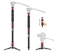 IFOOTAGE Cobra 3 Strike Monopod A150S-- Monopod de cámara con pies, monopié de aluminio de elevación de un solo toque con base de trípode extraíble, carga útil de 11 libras 60 pulgadas/150 cm, diseño