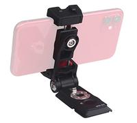 iFootage Soporte de trípode para teléfono apilable, tornillo de 3/8 '' para cámara monopié, zapata fría, giratorio de 360 °, vertical horizontal, selfie StickBlack