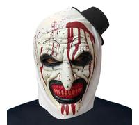 IFQKNUYL Terrifier Art The Clown Mask, Payaso Aterradora con Sombrero para Halloween, Disfraz de Terrifier de Cabeza Completa, Accesorios de Miedo para Adultos (Estilo 1)