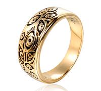 IFUAQZ Anillo giratorio de acero inoxidable para hombre, diseño de ojo de Dios, color negro y plateado, joyería vintage, talla 5 a 14, Metal, Sin piedras preciosas