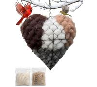 ifukdhu Alpaca Fiber Bird Nesting Heart - Handmade Refillable Birdhouse, Outdoor Garden Yard Decor Gift for Hummingbirds and Wild Birds Lovers(1pcs)