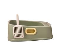 ifundom 1 Juego Caja de Arena para Gatos Profundo Cubierto Cajas pequeño Interior Semi Bandeja de Arena para Gatos baño de Gato baños para Mascotas baño de Mascotas el plastico Verde
