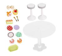 ifundom 1 Juego De Mesa De Comedor Y Postres En Miniatura para Casa De Muñecas, Miniaccesorios De Comida Realistas para Decoración De De Muñecas, Casa De Juegos para Niños,
