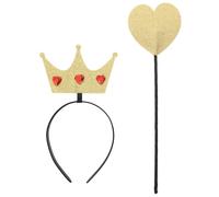 ifundom 1 juego de varitas de hadas con forma de corazón y purpurina para fiestas de princesas, diademas para San Valentín, bodas, cumpleaños de niñas, accesorios para disfraces de Navidad.