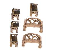 ifundom 1 Juego Mini Silla decoración de casa Micro hogar Miniatura Aldea Chair Modelo de Silla de Parque exquisitos Adornos de Escritorio minisillas Resina Marrón