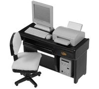 ifundom 1 Juego Modelo de Mini Mueble Office Desk Ordenador escritório Juguete Educativo Escritorio de casa de muñecas Mini Escritorio de Oficina en casa Cosas en Miniatura Madera Black