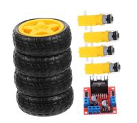 ifundom 1 Juego módulo robotito Motor Robotic odroid droidables Placa controladora de accionamiento chasis de Coche Inteligente Rueda robótica el plastico Yellow